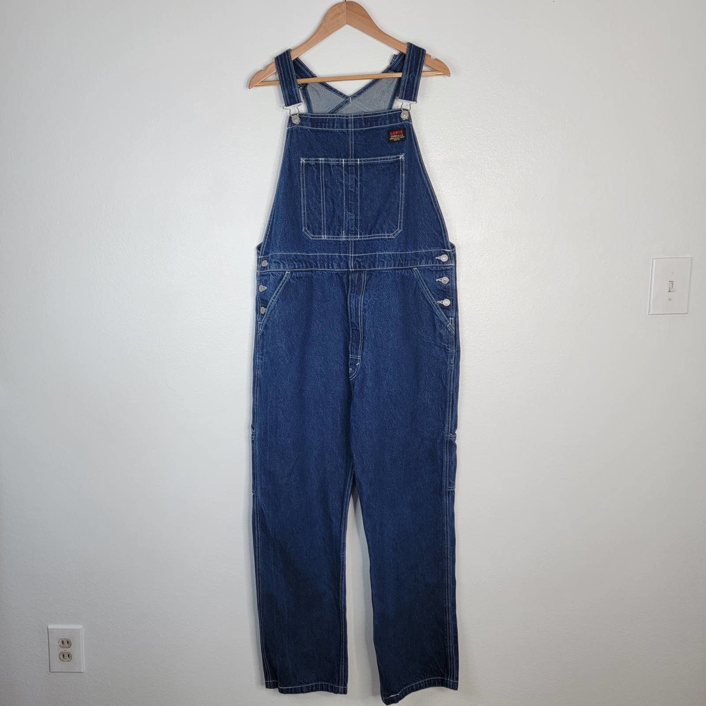 Levi's Men's Dark Wash Denim Overalls Relaxed Loose Fit 100% Cotton Sz XL